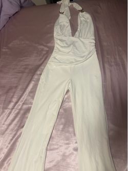 white open back romper
