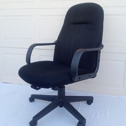 Black Fabric Executive Professional Rolling Swivel Reclining Office Chair with Fixed Seat Height