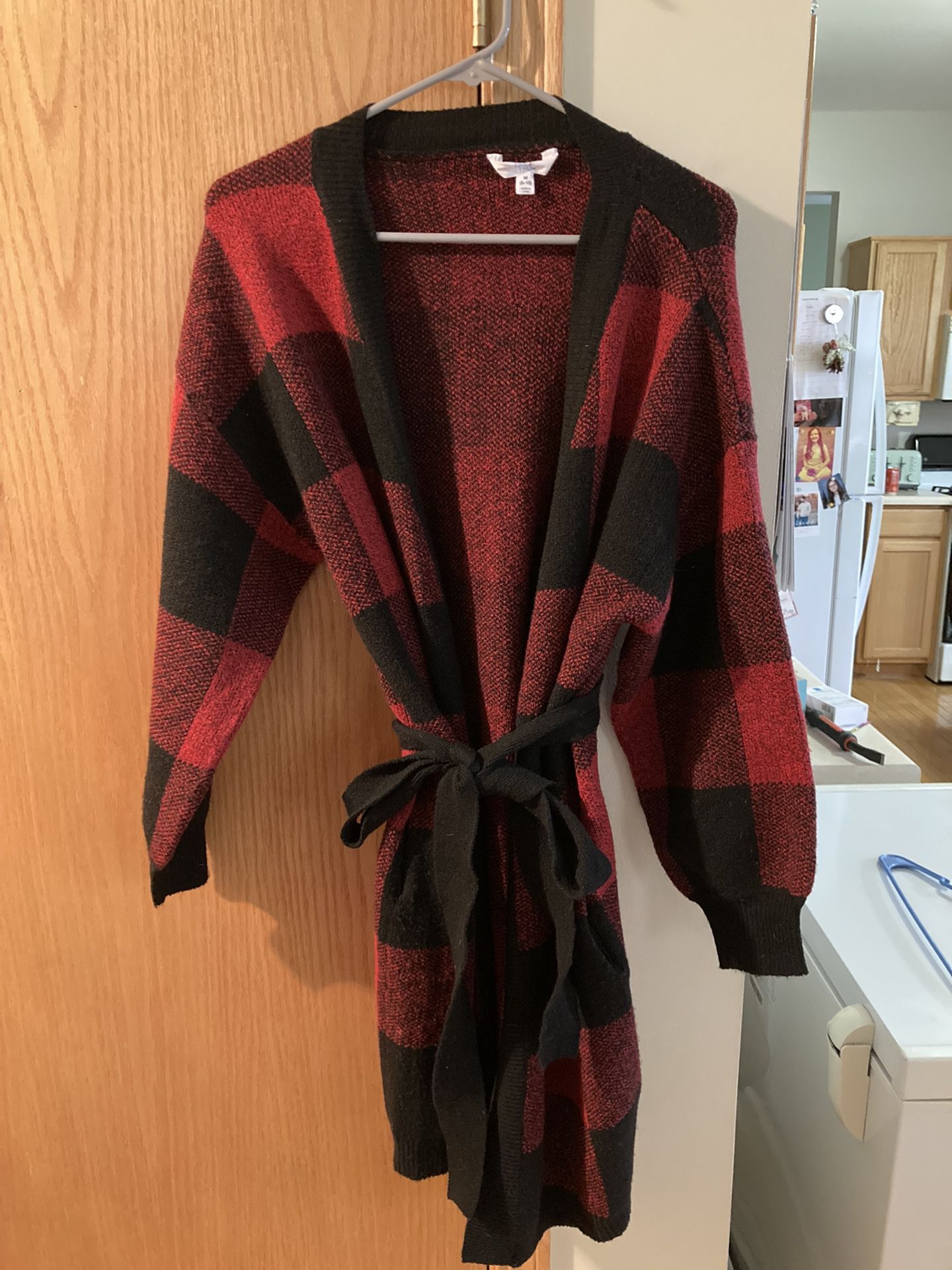 Black And Red Checkered Robe 