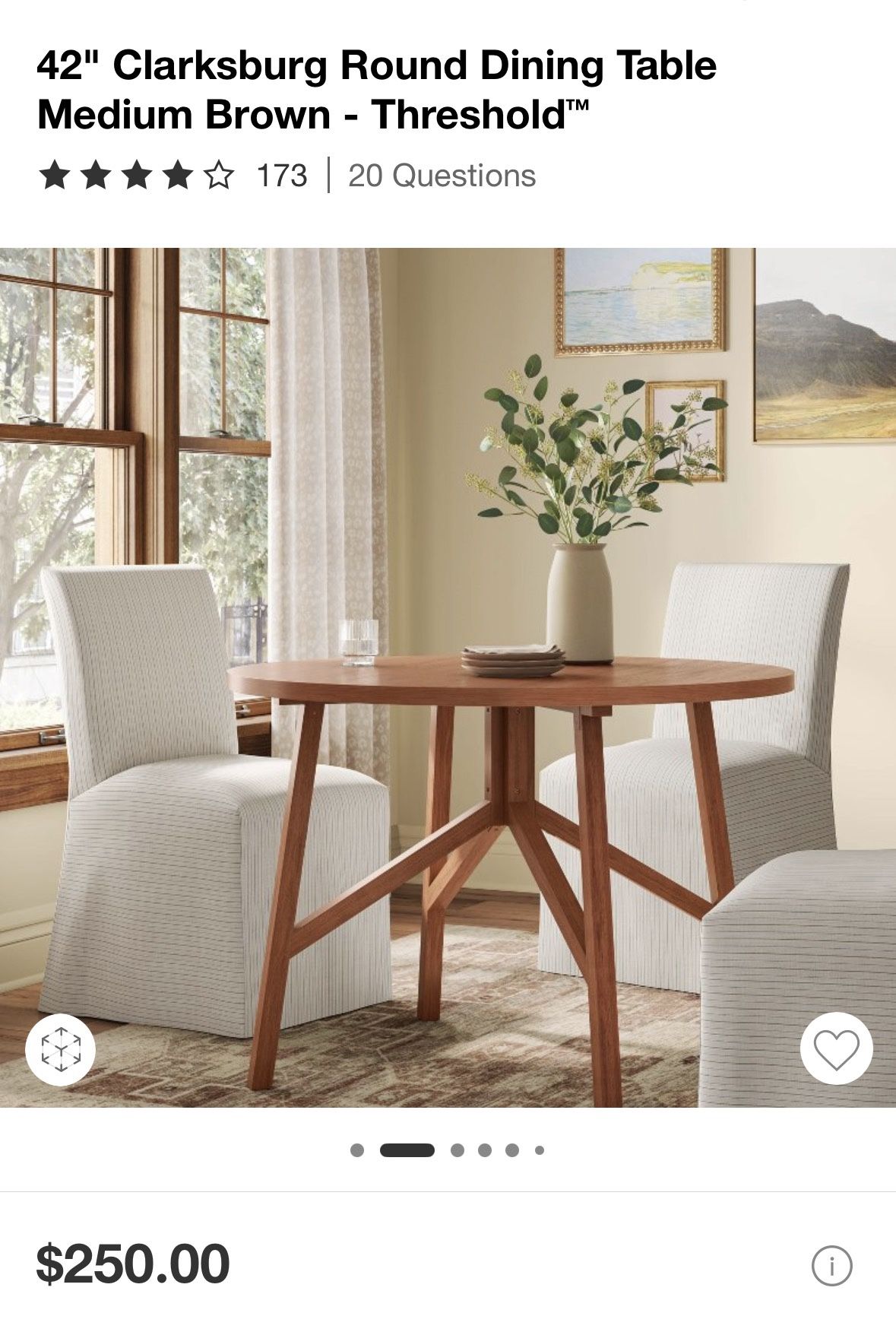 42" Clarksburg Round Dining Table Brand New