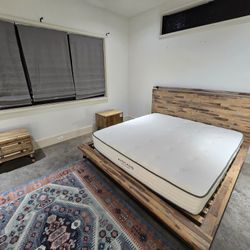 King Avocado Green Organic Mattress + Solid Wood Bed Frame – $4,000+ Retail