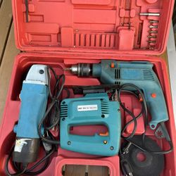 Power Tools- Jig Saw, Grinder, And Drill 