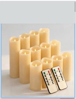 Flameless LED Pillar Candles Set with Remotes