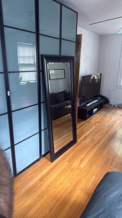 Full-Length Floor Mirror Black Frame 33x68