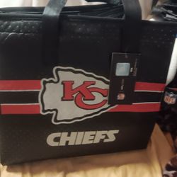 New NFL KC chiefs insulated Zipper Cooler Tote Bag in black