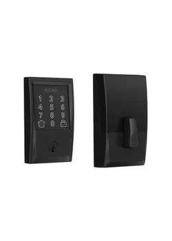 Century Matte Black Electronic Encode Smart WiFi Deadbolt with Alarm