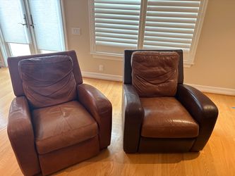 Crate & Barrel Leather Recliners