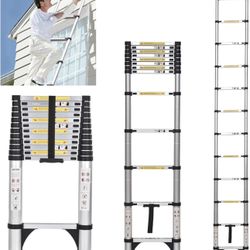 Brand New JADDUO 16.5FT Telescopic Ladder, Aluminium Black Telescoping Ladder with Non-Slip Feet and Stable Hook, Portable Extension Ladder for Househ