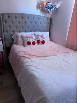 gray headboard