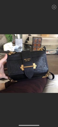 Prada cahier black leather bag