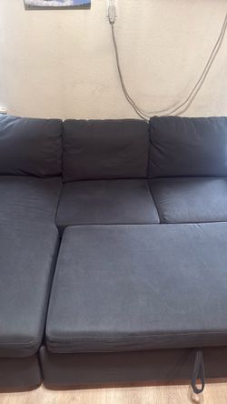 Dark Gray Fabric Sectional Sofa with Chaise