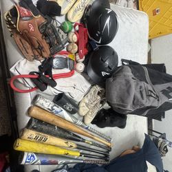 Baseball / Softball Gear Bundle and Individual Items- Bats, Gloves, Helmets, Cleats, Bag & More