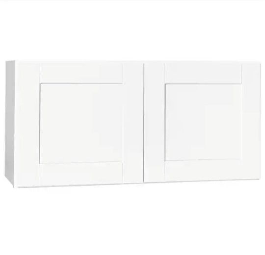 Hampton Bay
Shaker 36 in. W x 12 in. D x 18 in. H Assembled Wall Bridge Kitchen Cabinet in Satin White without Shelf