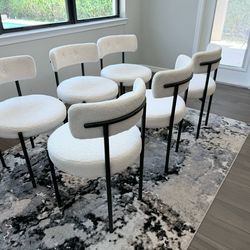 White chairs ivory off white boucle chairs like new
