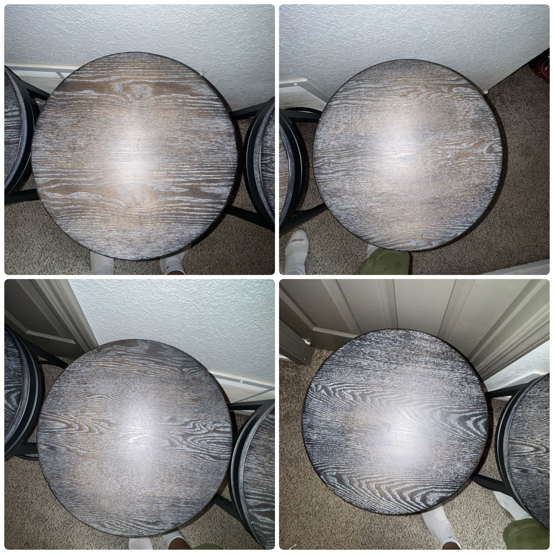 4 Gray Wood Stools