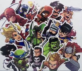 Super Hero Marvel Deadpool Thor Spawn Batman Stickers New!!!