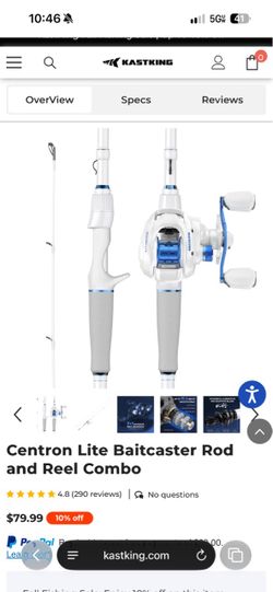 KastKing Centron Lite Baitcaster Rod and Reel Combo