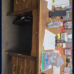 Antique Wooden Key Hole Desk 