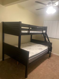 Twin/full $350 for bunk bed only. $550 with mattresses. Available in espresso and white  Assembly required. Assembly not included. Cash upon delivery 
