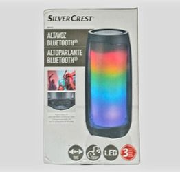 Silver Crest Bluetooth Portable LED Colored Loud Speaker