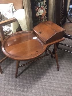 Round Antique Phone Table