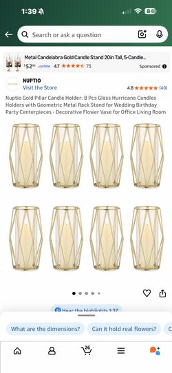 Hexagon Gold Candle Holders