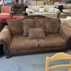 Brown Paisley Couch Sofa (in Store) 