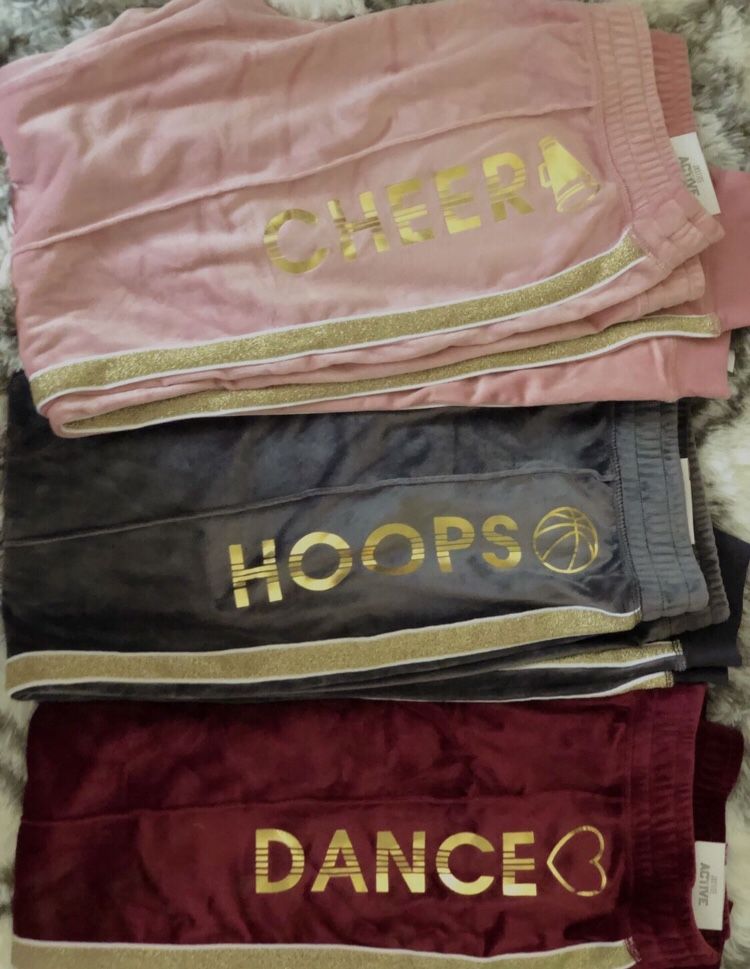 Velour glitter joggers. Size 20 plus in girls  like a medium in woman’s, super cute!! New with tags. $20 each Brundage and Chester. Check out my other