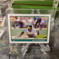 1991 TOPPS Rickey Henderson Card Number 670 Hall Of Famer