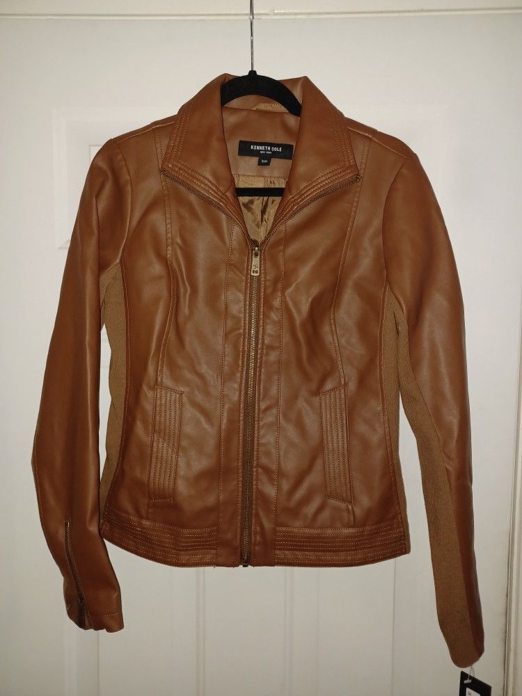 Kenneth Cole Faux Leather Moto Jacket