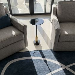 Pair - Swivel Arm Chairs 
