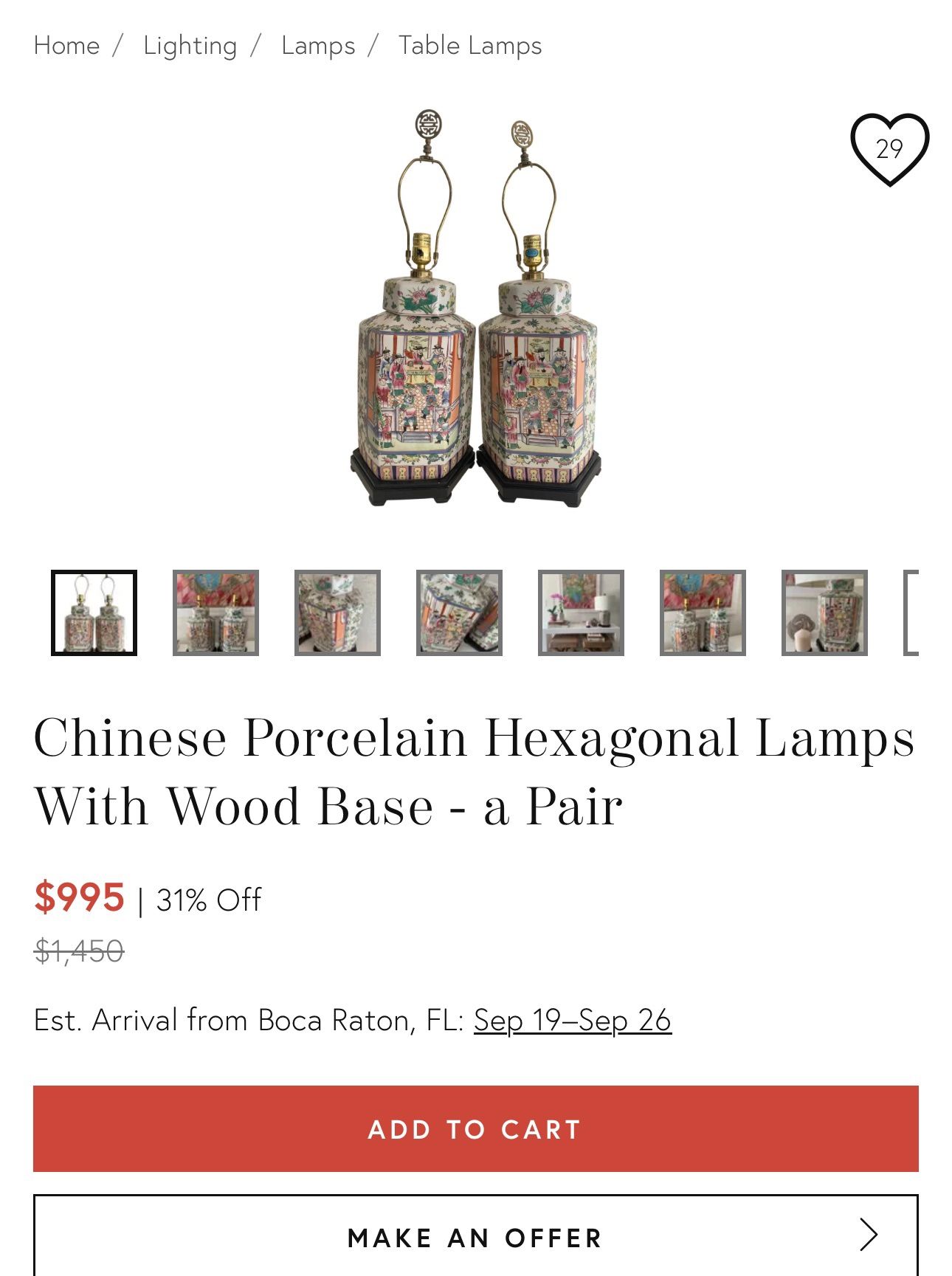 Vintage Antique Lamp, Chinese Porcelain