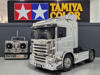 Tamiya 1/14 R/C "Chrome Metallic Scania" Toy Truck Futaba Remote Transmitter ESC