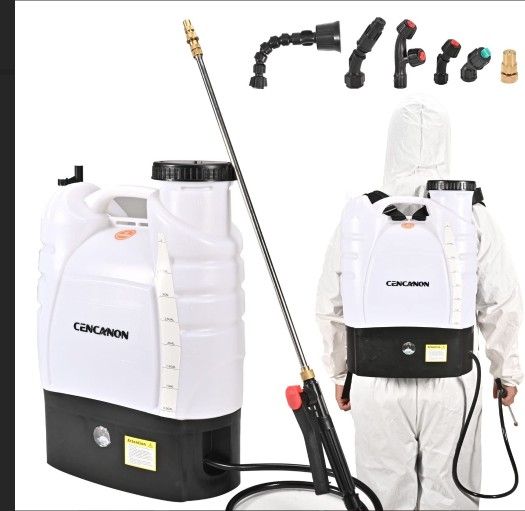 Backpack Sprayer 4.2 Gallon, 8Ah 7.4V Lithium Battery Powered,100 PSI Cut Off Pressure with 8 Nozzles and 2 Wands, Battery Powered Sprayer for Lawn, G