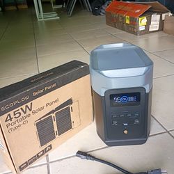 EF ECOFLOW Portable Power Station DELTA 2, 1024Wh LiFePO4 (LFP) Battery, 1800W AC/100W USB-C Output, Solar Generator(Solar Panel Optional) for Home Ba