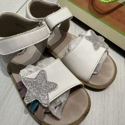 Livie & Luca Girls Leather White Sandals Shoes Size 12