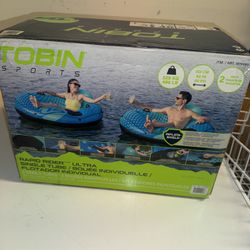 Tobin Sports Rapid Rider Ultra Inflatable Tubes (2-Pack) | 60” Float w/ Backrest