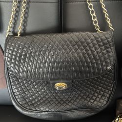 Vintage Bally Quilted Flap Bag Gold Turnlock