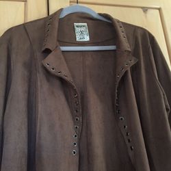 Long length faux Leather Jacket