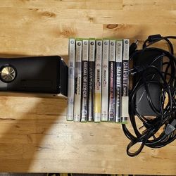 Xbox 360 4GB w/ 9 Games & 2 Controllers w/ Dock Charger