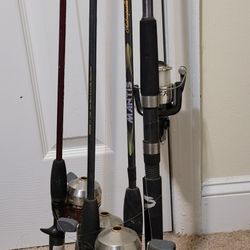 3 Fishing Poles With Case