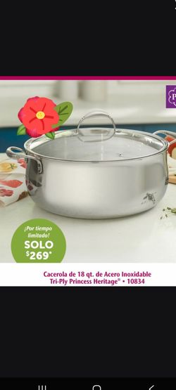 CACEROLA HONDA DE 18 QT DE ACERO INOXIDABLE TRI PLY PRINCESS HOUSE 🍁🍂