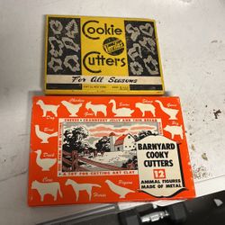 2 Vintage Metal Cookie Cutter Box Sets