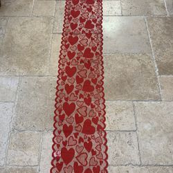 Valentine’s Red Table Runner With Heart