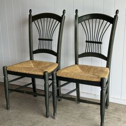 Country French Rush Seat Side Chairs/Set of 2 