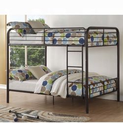 Full Over Full Bunk Bed  Convertible Brown