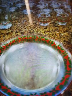 Christmas  Dishes Large  Set  Glass  From 1970