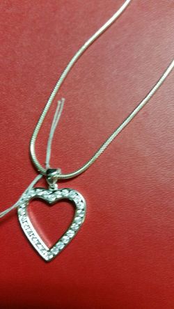 .925sterling silver heart necklace czDiamonds