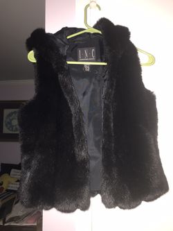 Black fur vest