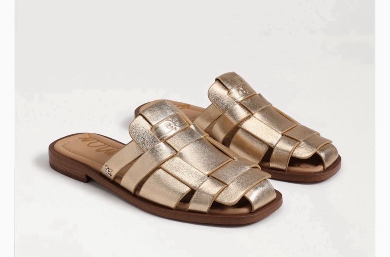 Sam Edelman Dina Fisherman Leather Slip On Mule Sandals
